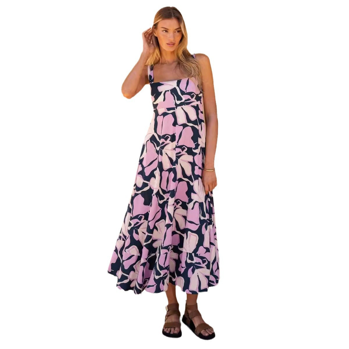 Casual Summer Floral Print Long Maxi Dresses