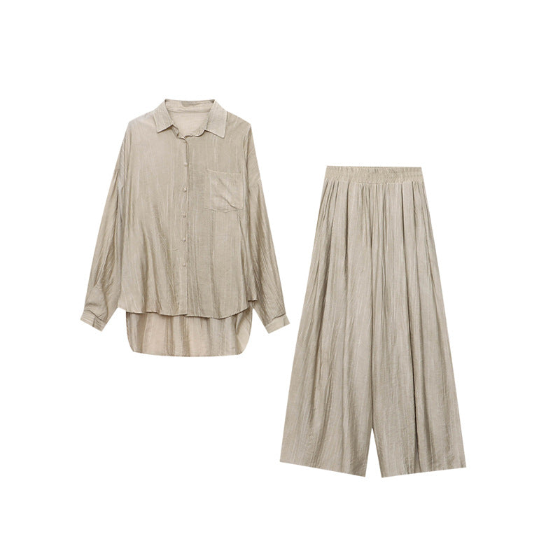 Tencel Lyocell Tie-Dye Relaxed Shirt & Culottes Two-Piece Set