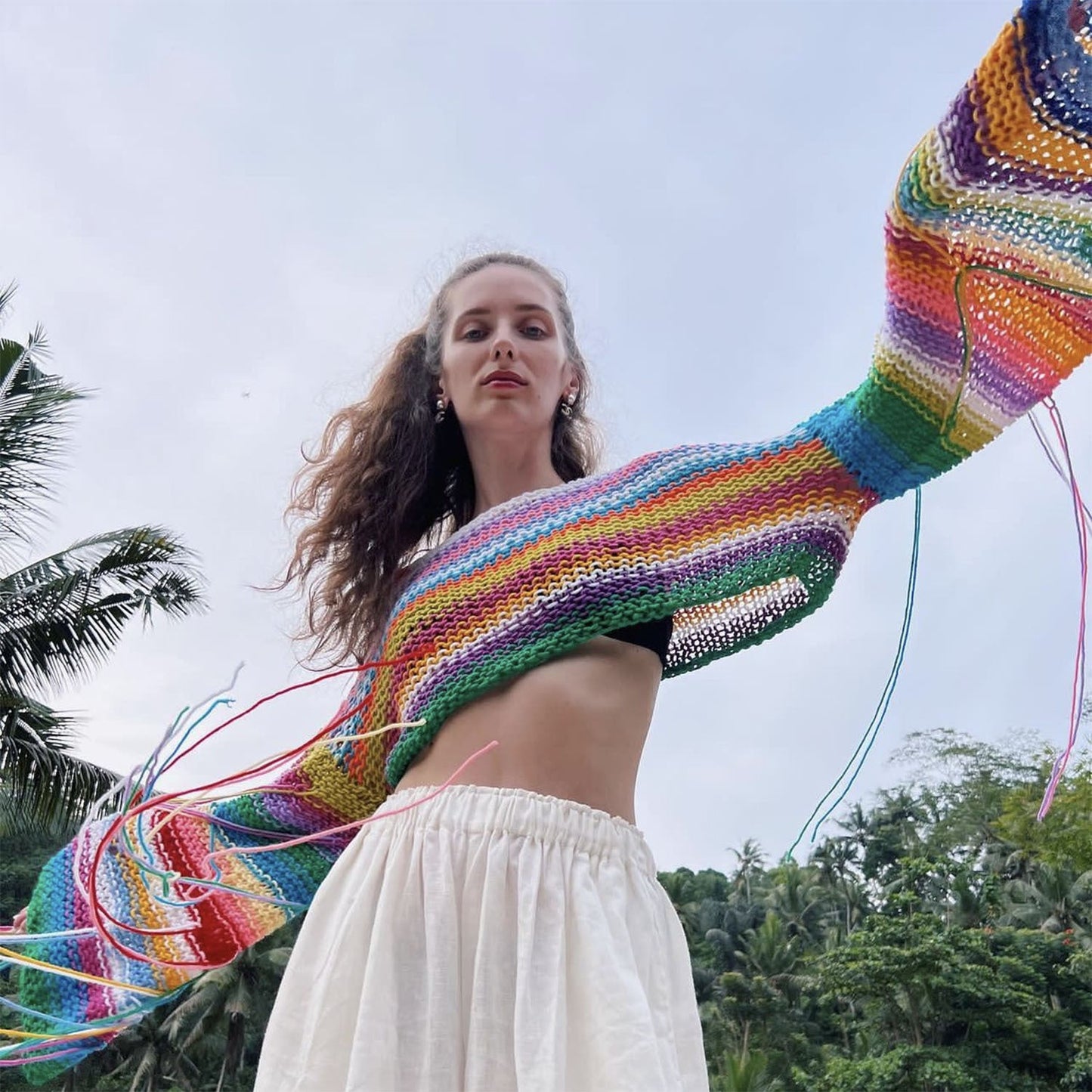 Casual Rainbow Tassels Loose Sweaters