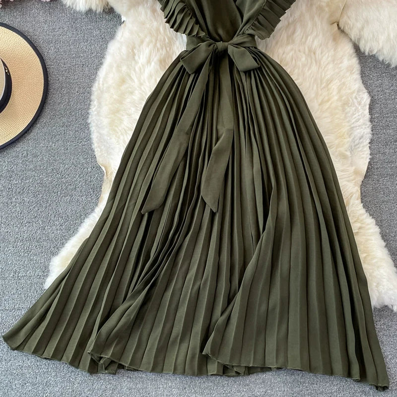Elegant V Neck Women Long Dresses