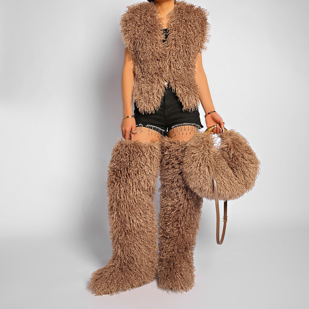 Women's Fuzzy Faux Fur Crossbody Bag