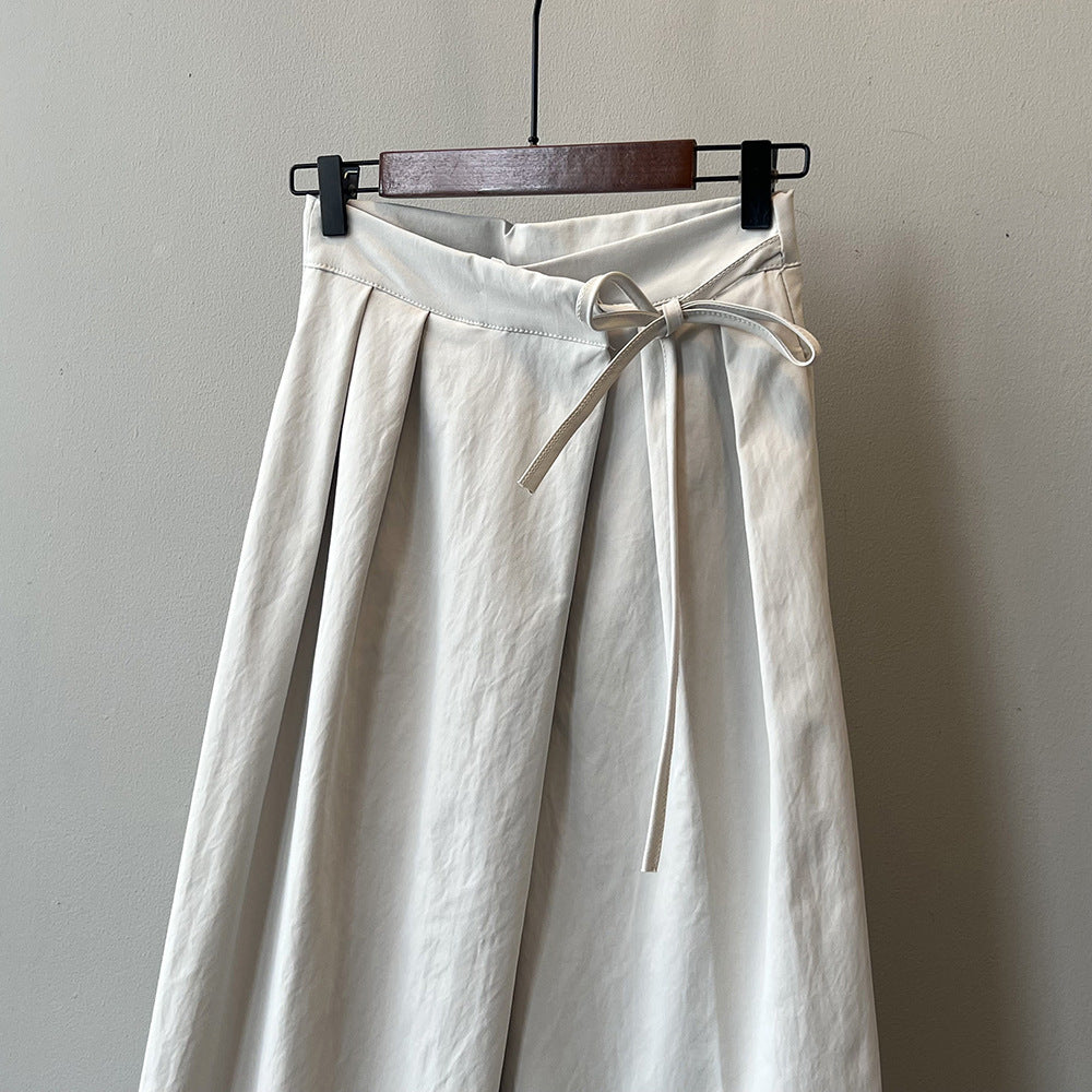 Designer Asymmetric Wrap-Waist Wide Leg Pants