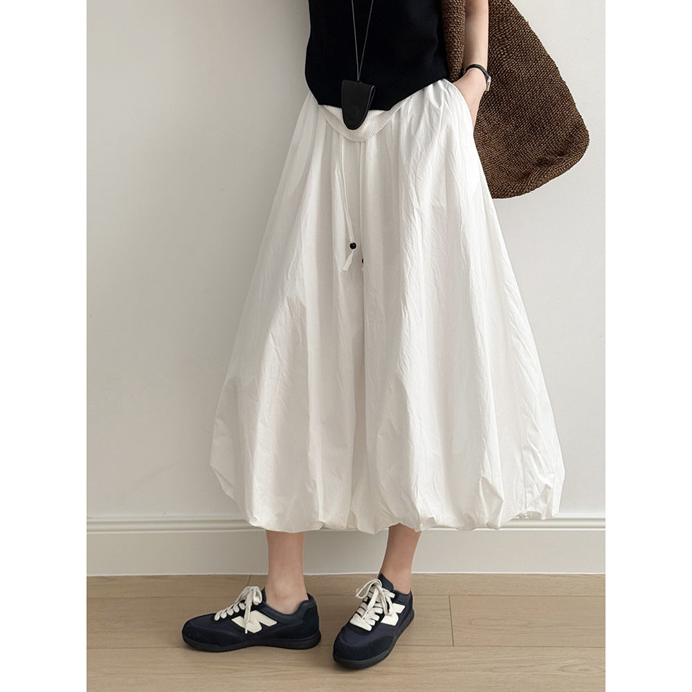 Women's Summer A-Line Skirt-White-M-Free Shipping Leatheretro