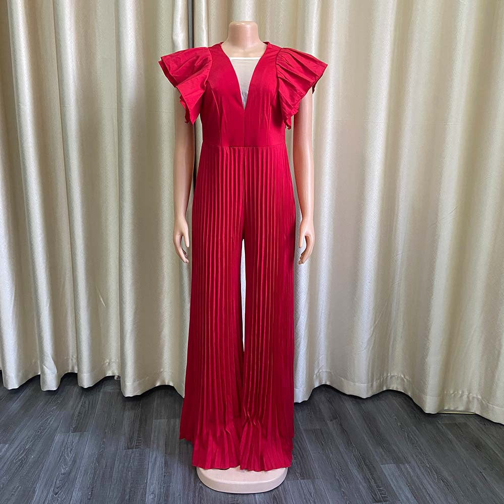 Sexy Deep V Neck Women Long Jumpsuits-Suits-Free Shipping at meselling99