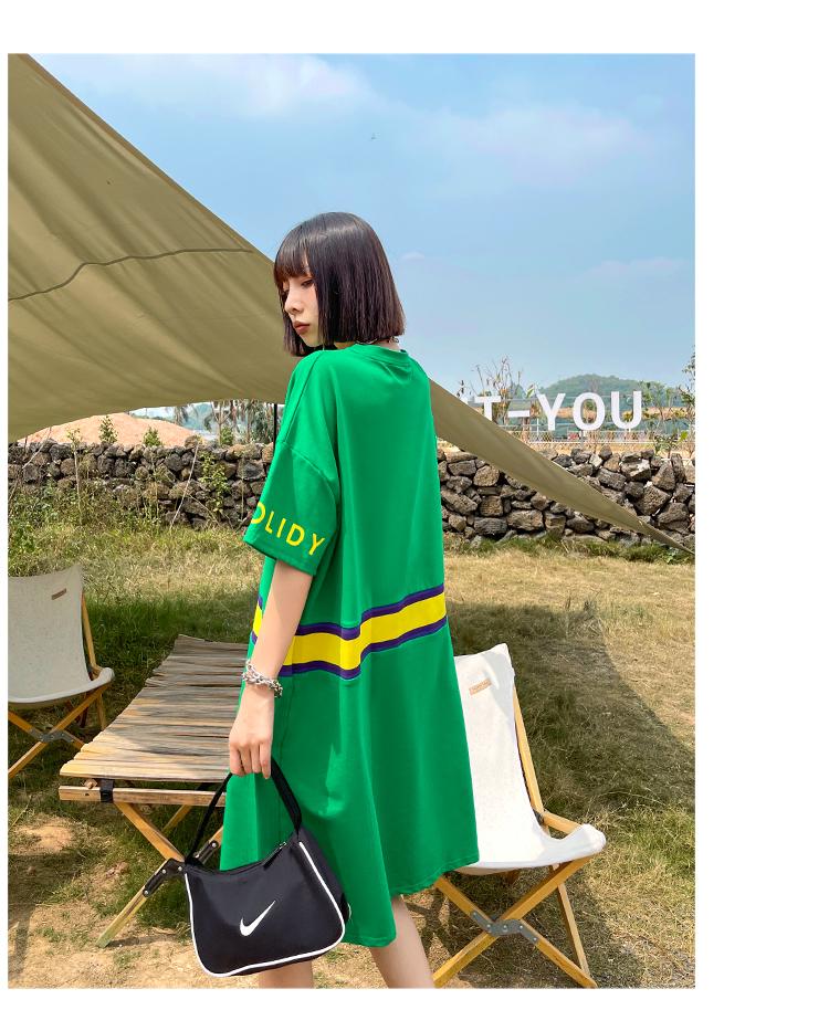 Women Summer Short Sleeves Letter T Shirt Dresses-Cozy Dresses-Free Shipping at meselling99