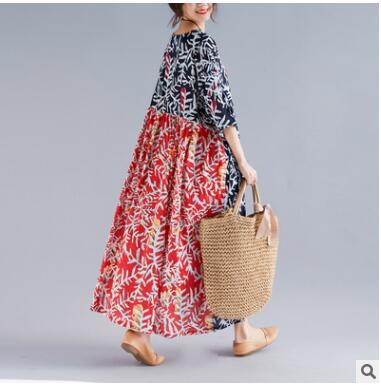 Summer Leaf Print Plus Sizes Cozy Dresses-Dresses-The same as picture-One Size-Free Shipping at meselling99