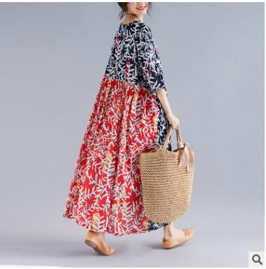 Summer Leaf Print Plus Sizes Cozy Dresses-Dresses-The same as picture-One Size-Free Shipping at meselling99