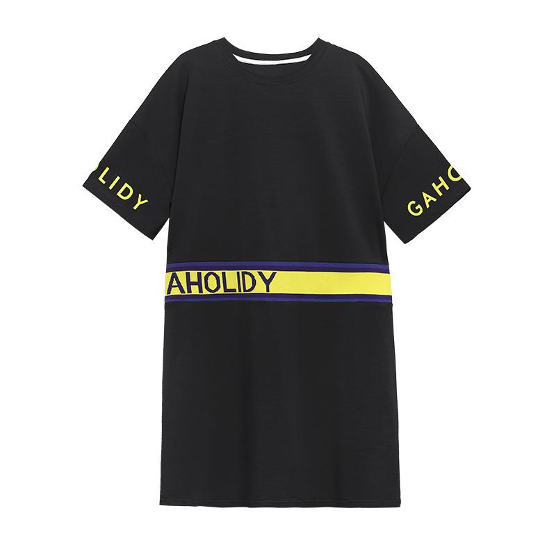 Women Summer Short Sleeves Letter T Shirt Dresses-Cozy Dresses-Free Shipping at meselling99