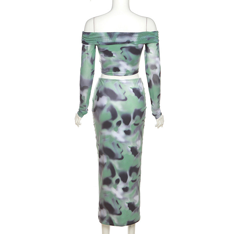 Sexy Off The Shoulder T Shirts and Sheath Skirts Two Pieces Sets-Dresses-Free Shipping at meselling99