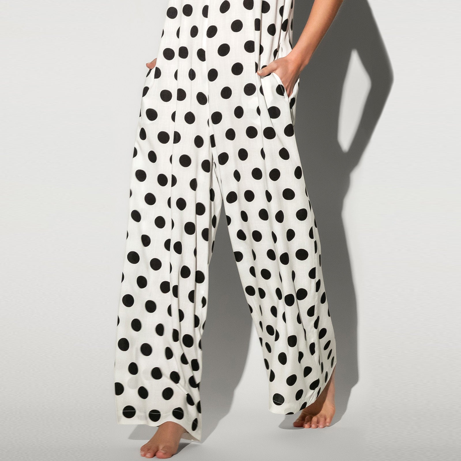 Casual Summer Dot Print Backless Women Jumpsuits
