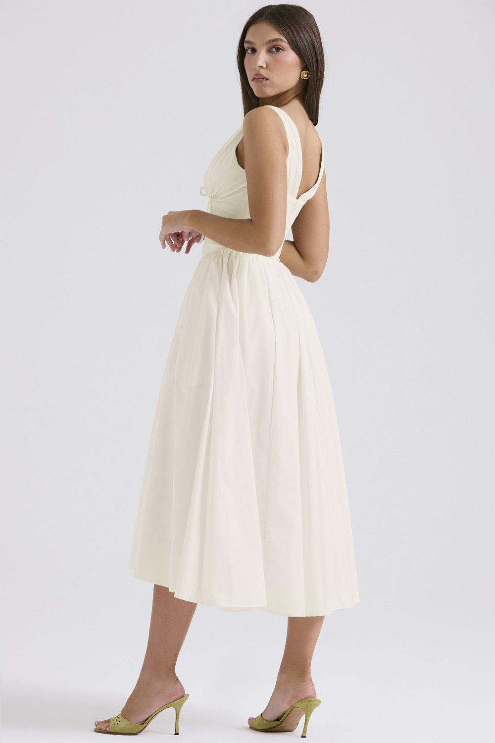 Elegant V-Neck Print Maxi Dress