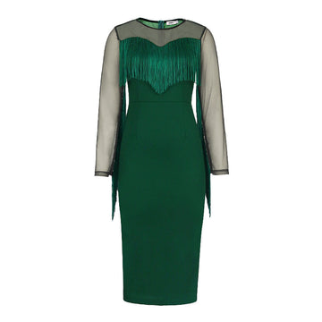 Sexy See Through Green Bodycon Women Party Dresses-Dresses-Free Shipping at meselling99