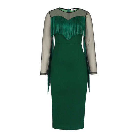 Sexy See Through Green Bodycon Women Party Dresses-Dresses-Free Shipping at meselling99