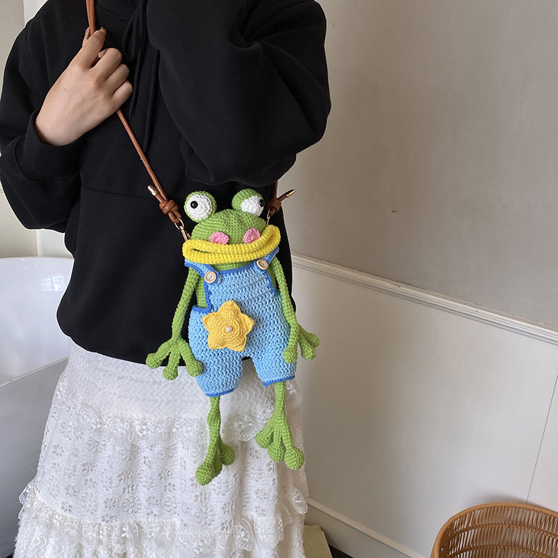 The "Goofy Gulp" Frog Crossbody Bag | Handmade Crochet Phone Pouch