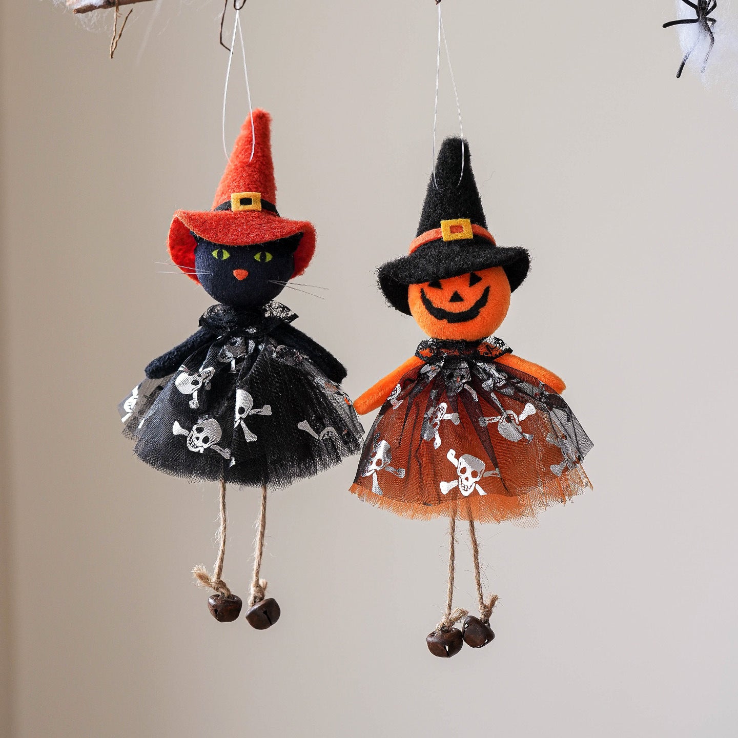 Halloween Decorations - Pumpkin, Ghost, Witch Figurine Hanging Ornaments