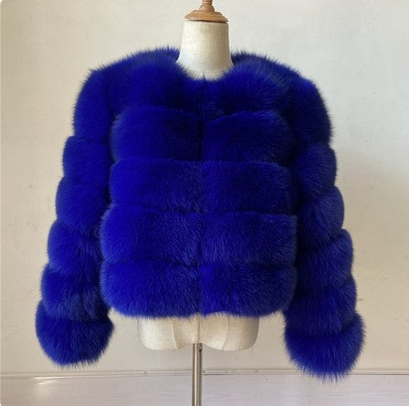 Women's Thickened Faux Fox Fur Spliced Winter Coat