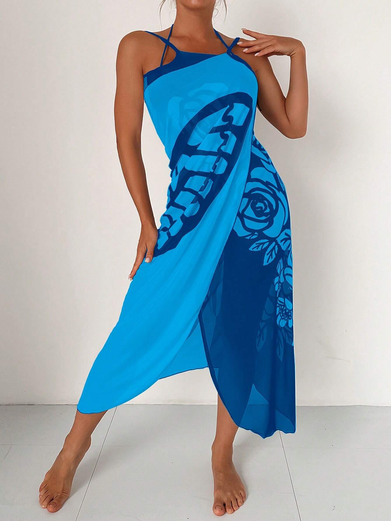 Summer Butterfly Print Beach Cover Ups