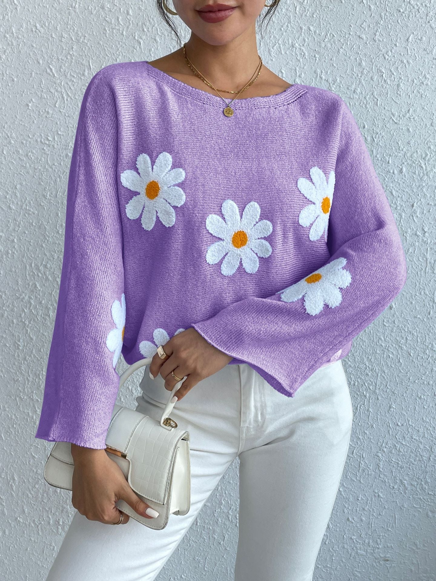 Casual Off The Shoulder Knitted Pullover Sweaters