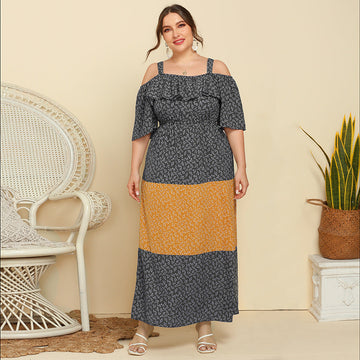 Women Floral Print Plus-Size Dress