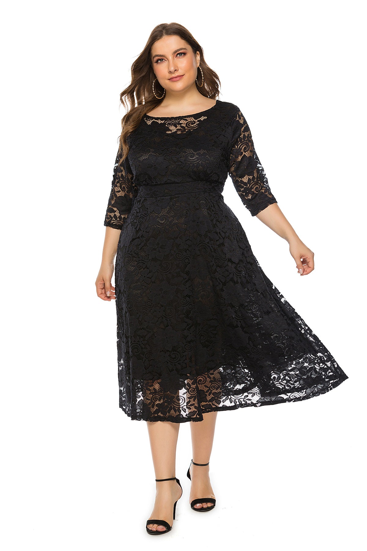 Plus Size Lace Evening Dress