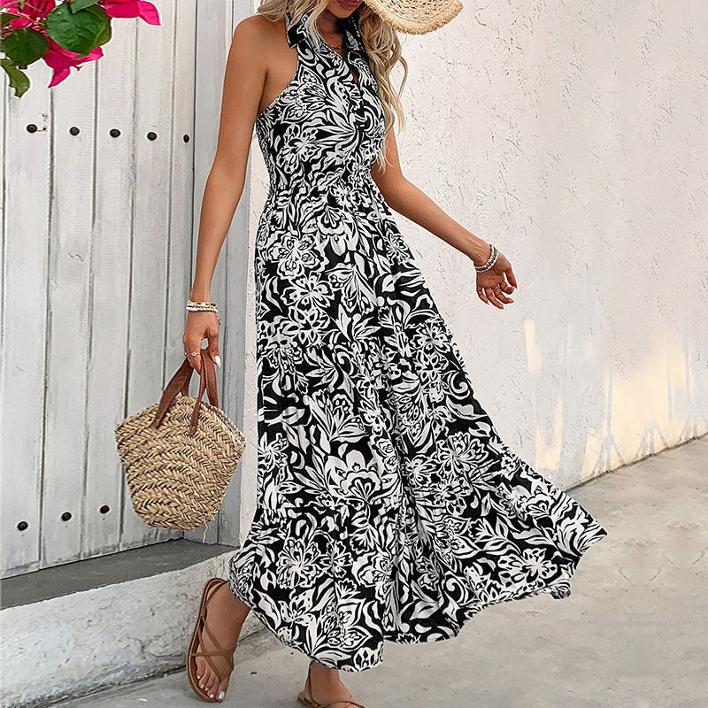 Casual Halter Summer Sleeveless Long Dresses