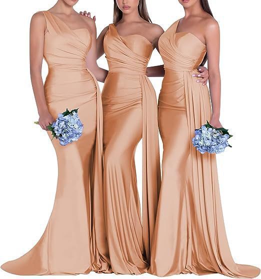 Sexy One Shoulder Mermaid Evening Dresses Bridesmaid Dresses