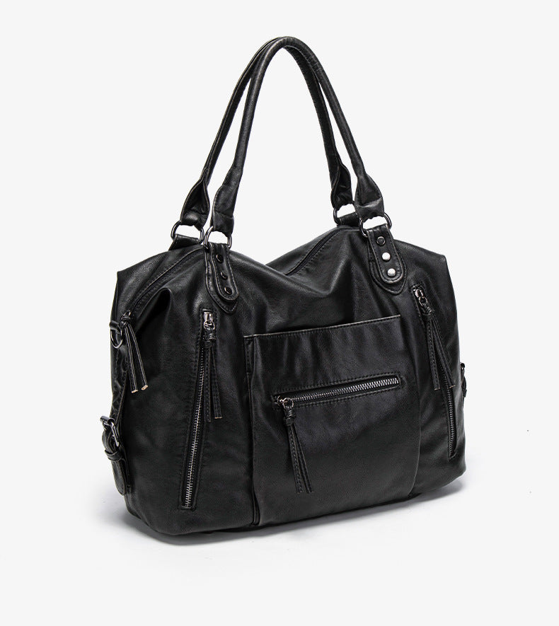 Retro PU Leather Tote Bag
