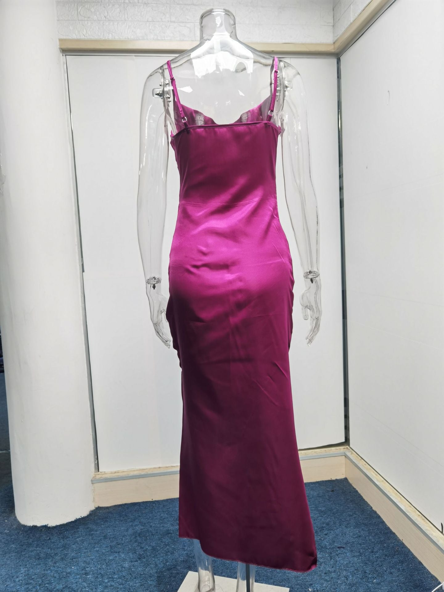 Sexy Satin Backless Women Party Dreses-Dresses-Free Shipping at meselling99