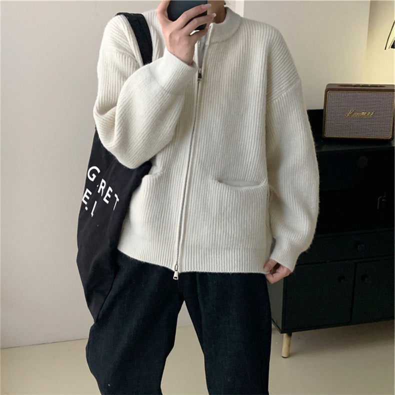 Casual Designed Double Zipper Women Knitted Sweaters