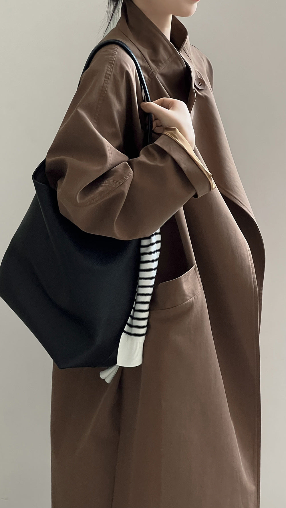 Retro Notch Lapel Single-Button Mid-Length Coat