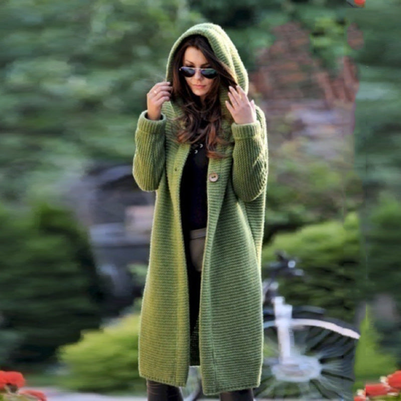 Myres Pocketed Hooded Knit Cardigan - Black