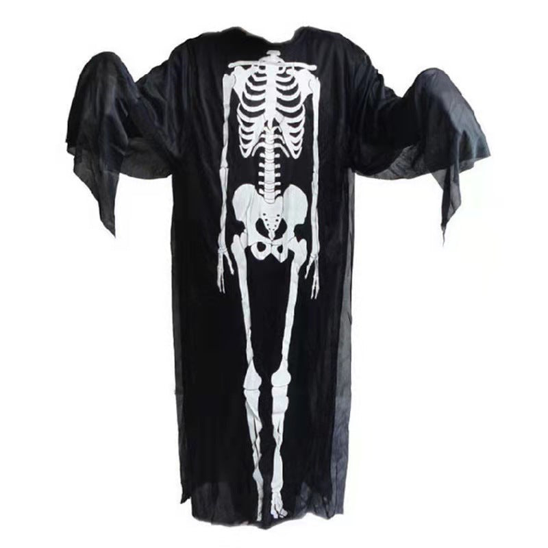 Halloween Costume: Skeleton Outfit with Gloves for Spooky Parties and Cosplay