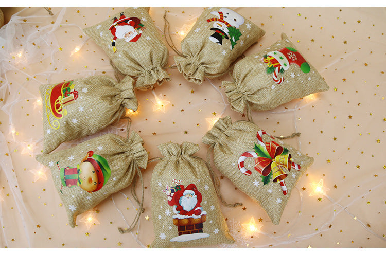 Christmas Drawstring Gift Bag for Apples 24pcs/Set