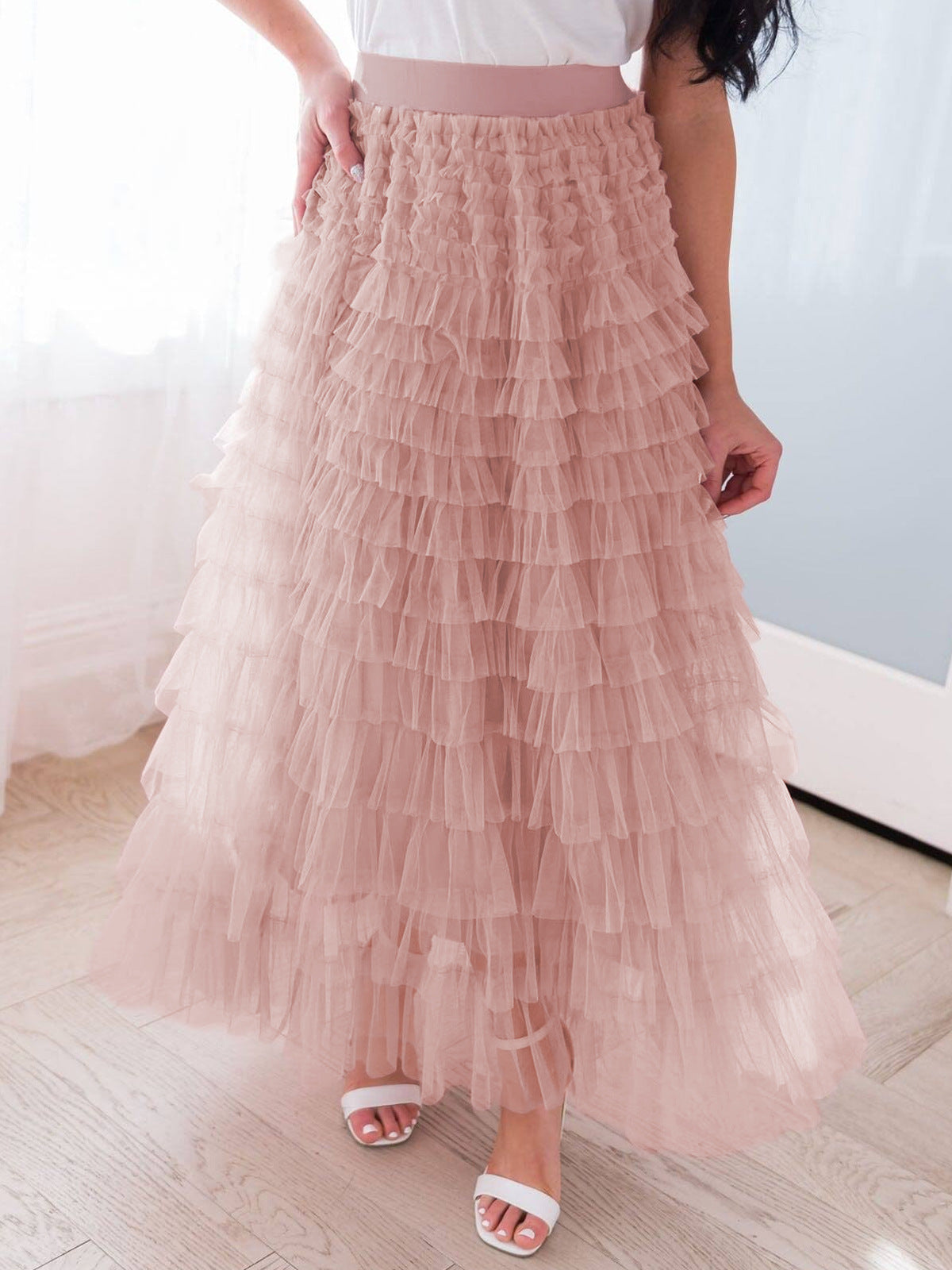 Fashion Elegant High Waist Tulle Cake Skirts for Women