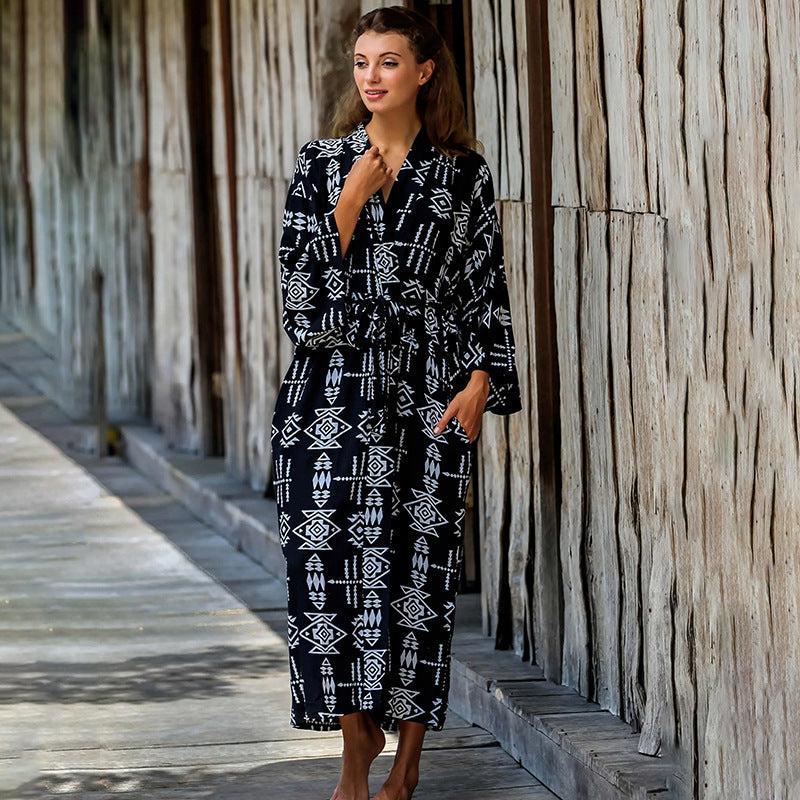 Leopard Print Long Kimono Cover-Up