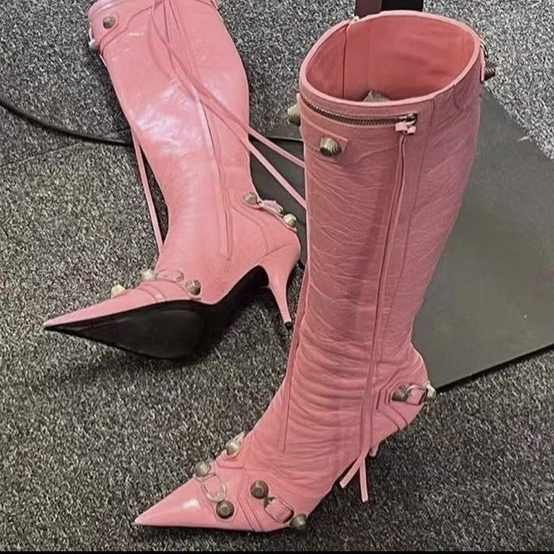 Sexy Peep Toe Rivet Plus Sizes Women Boots