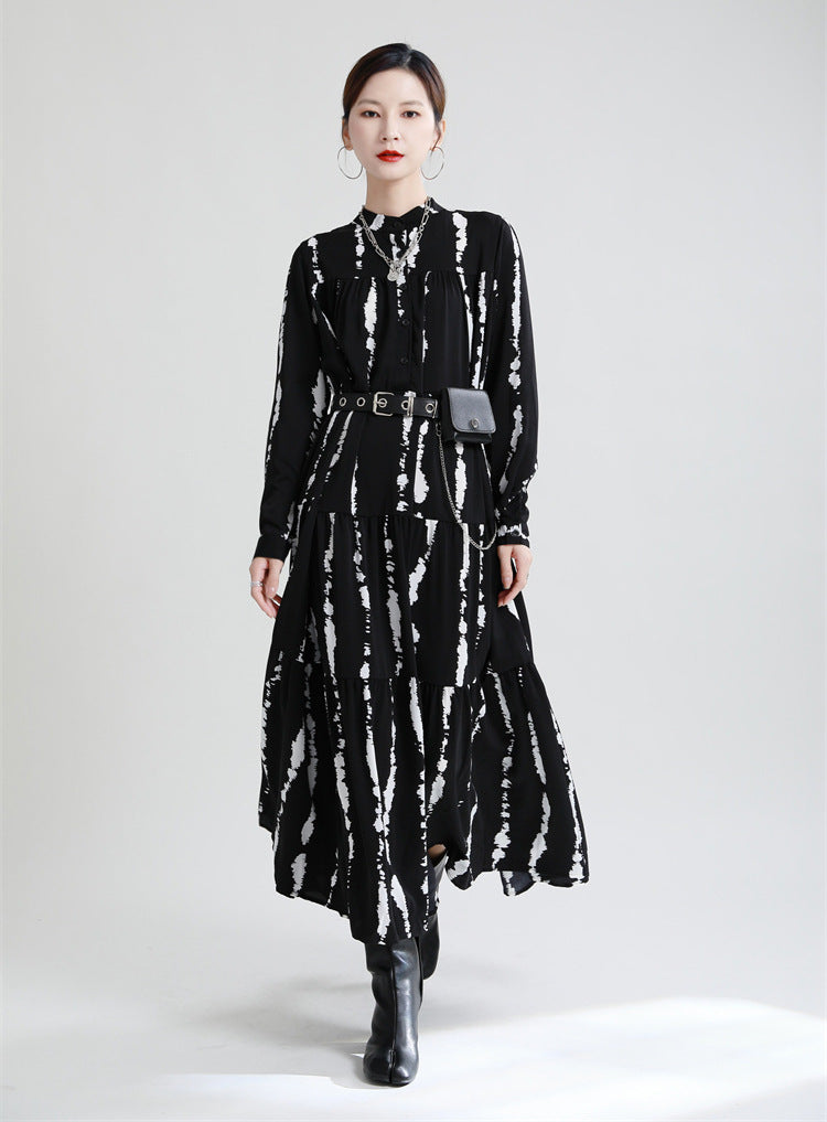 Women Long Sleeves Stand Collar Fall Cozy Dresses-Cozy Dresses-Free Shipping at meselling99