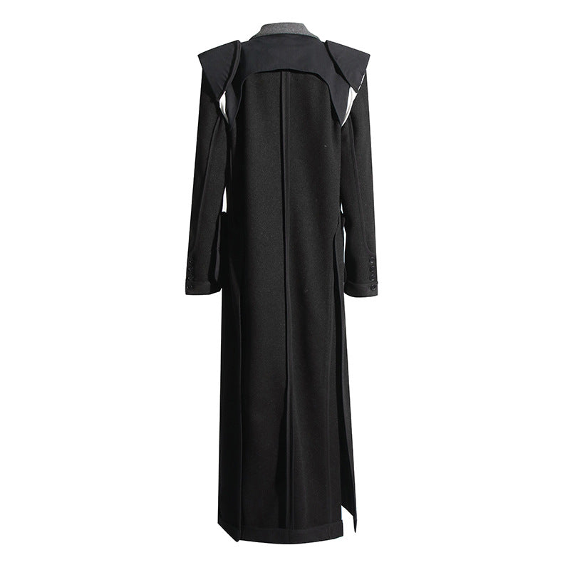 Designed Fashion Turnover Collar Long Overcoat for Women