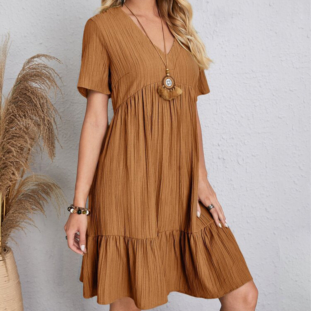 Casual Summer Short Sleeves Mini Dresses