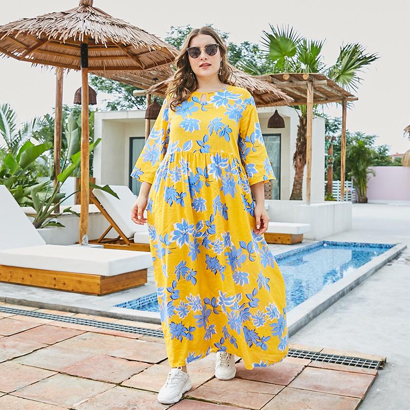 Casual Womem Loose Half Sleeves Maxi Dresses-Maxi Dreses-Free Shipping at meselling99