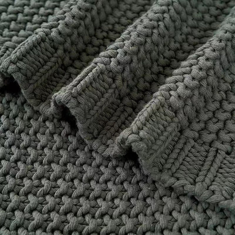 Knit Blanket – Cozy Office & Sofa Throw for AC Naps, Travel, and Home