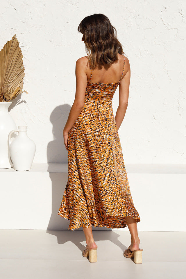 Sweety Summer Floral Print Sleeves Long Dresses-Dresses-Free Shipping at meselling99