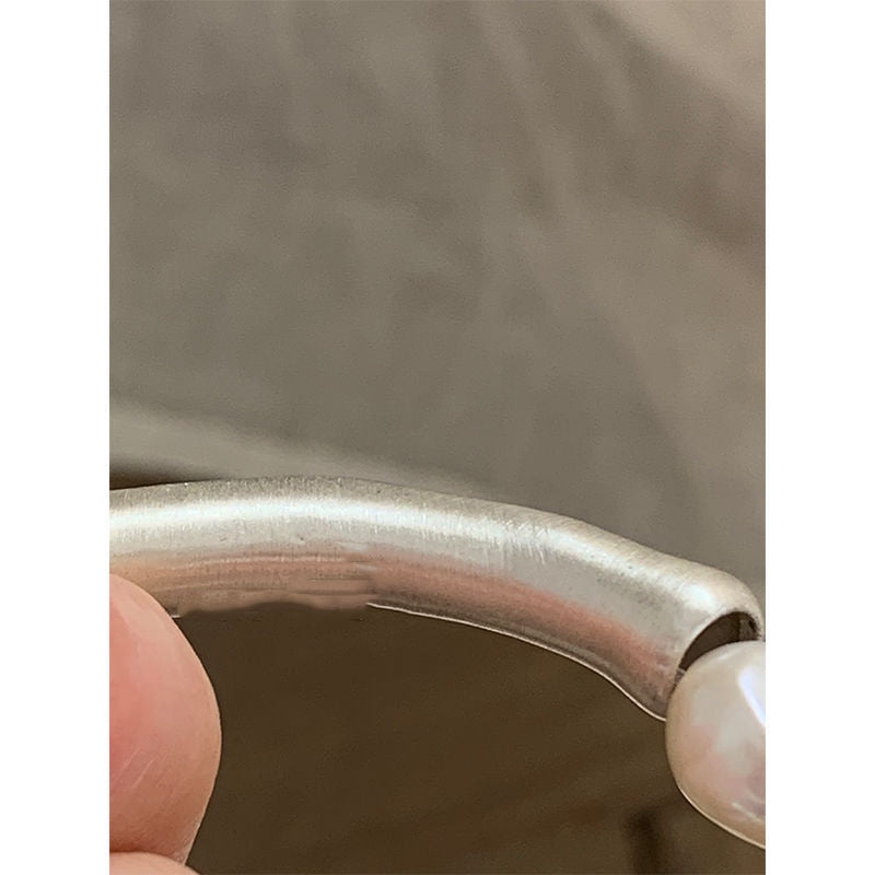 Baroque Pearl Silver Elastic Bracelet for Women