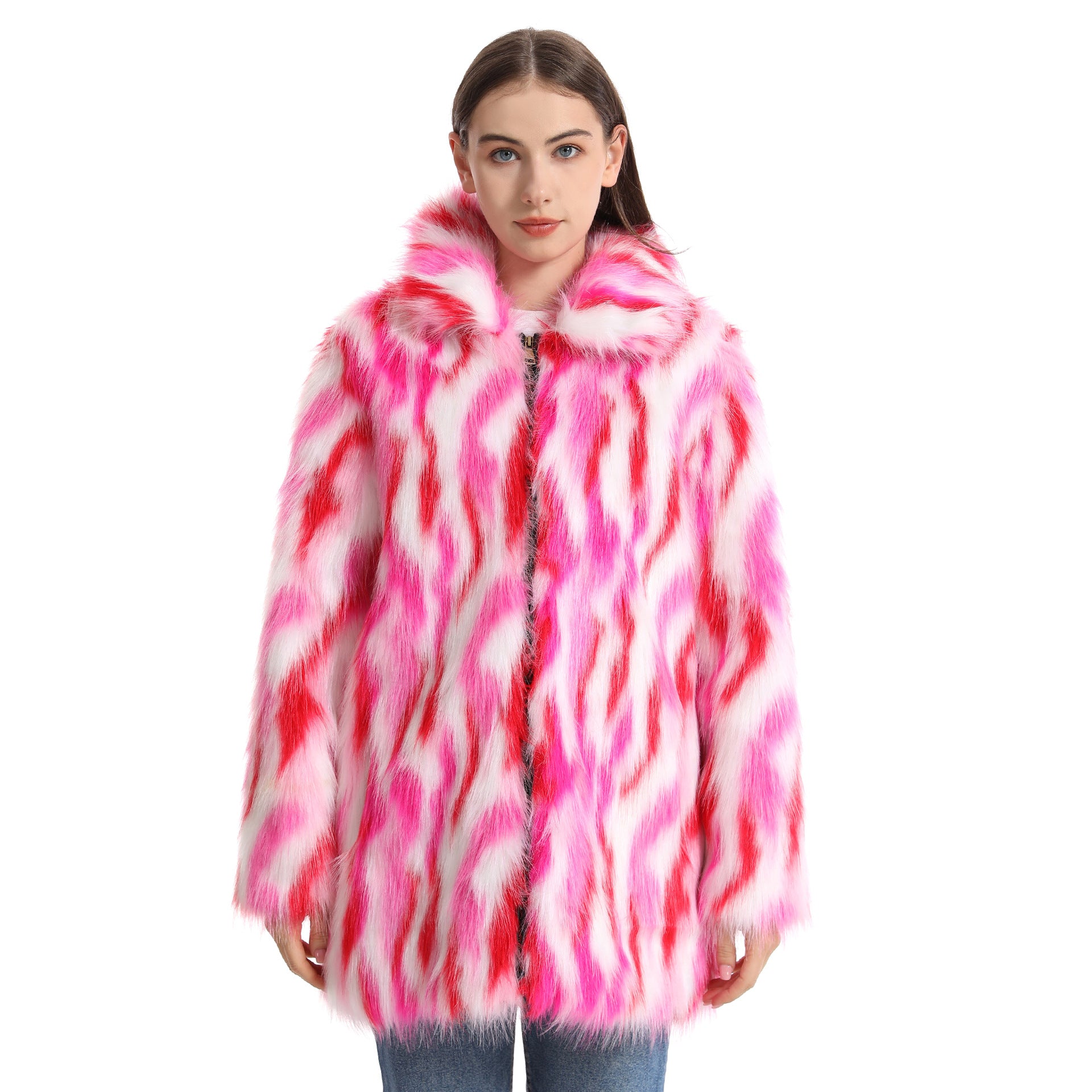 Women's Plush Long-Length Faux Fur Coat