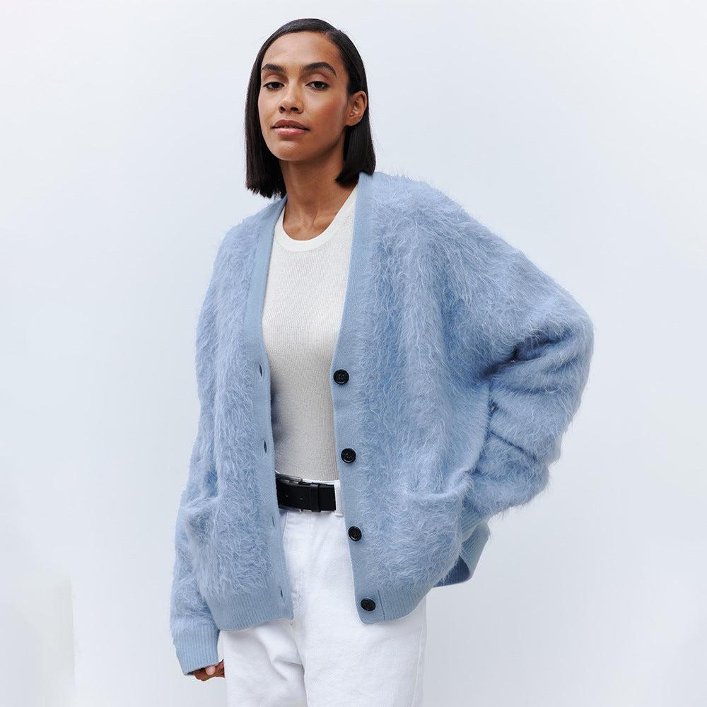 Women's Lazy Style Mink Sherpa Cardigan