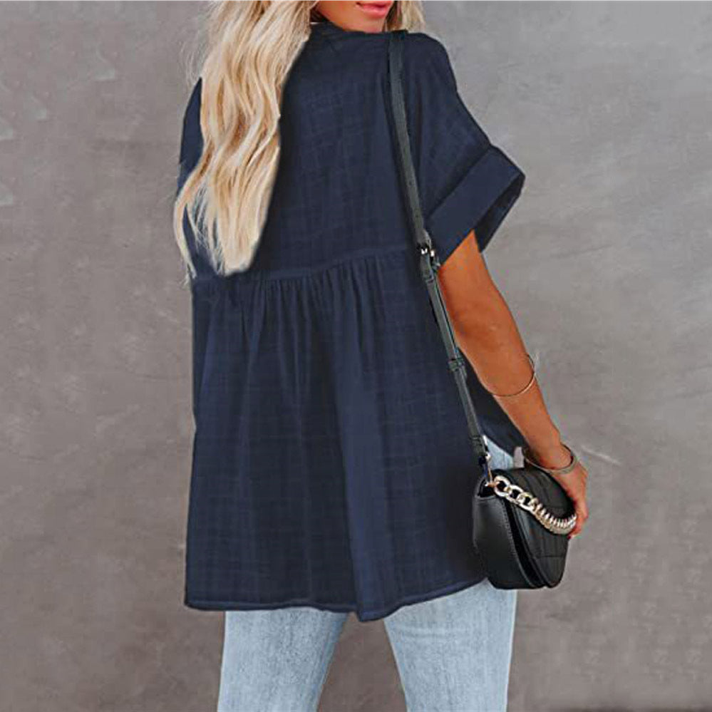 Casual Summer Short Sleeves Women Blouses