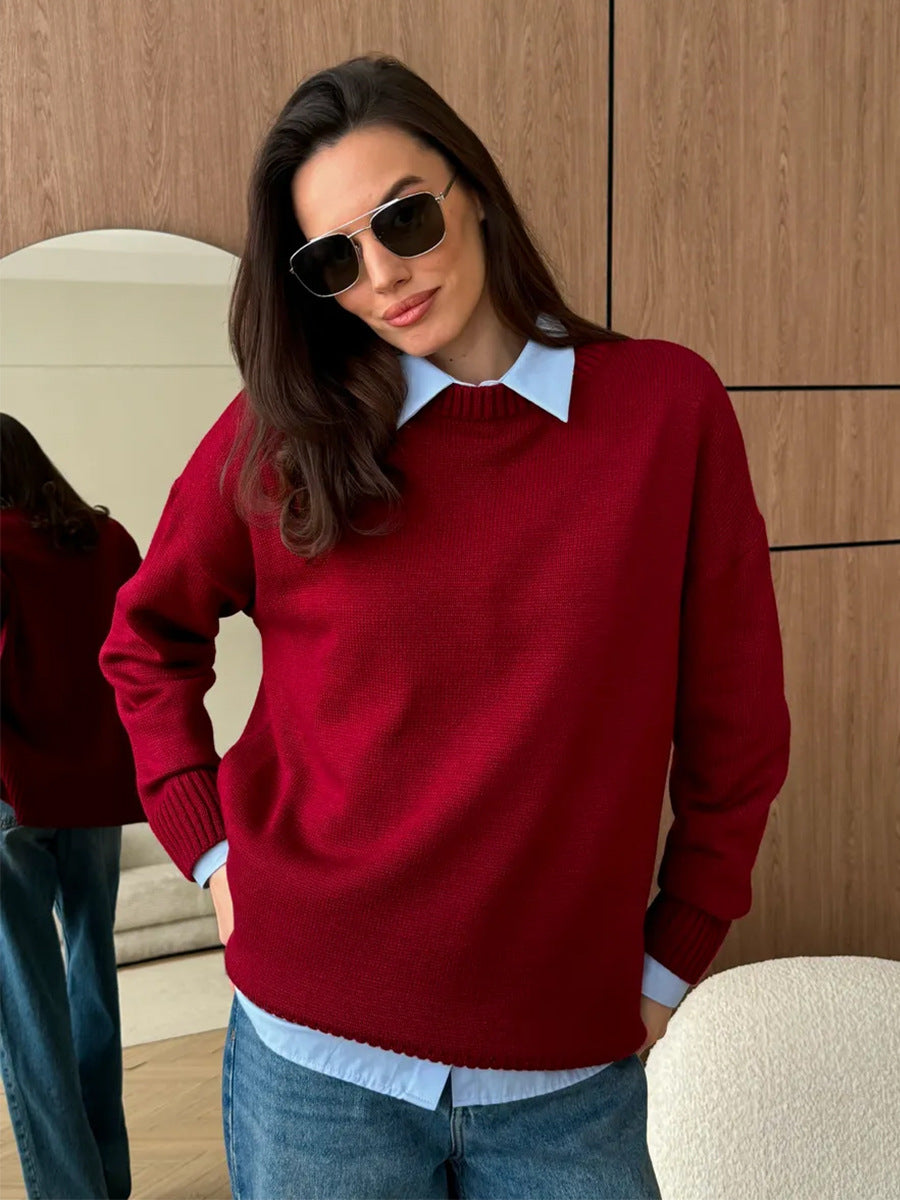 Women's Casual Split Hem Sweater