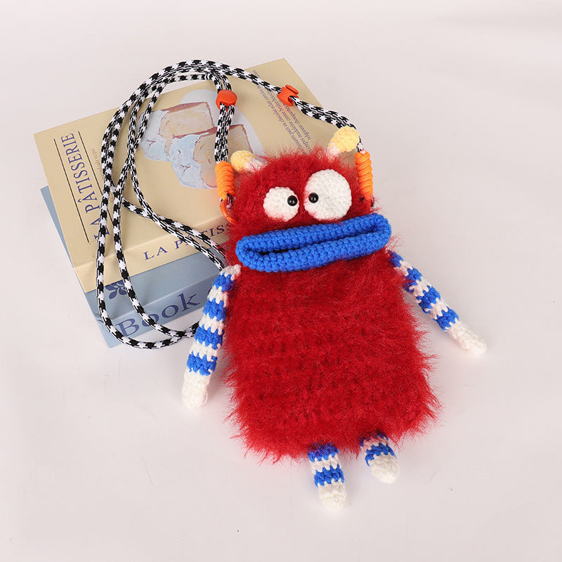 Funny Face Woven Crossbody Bag