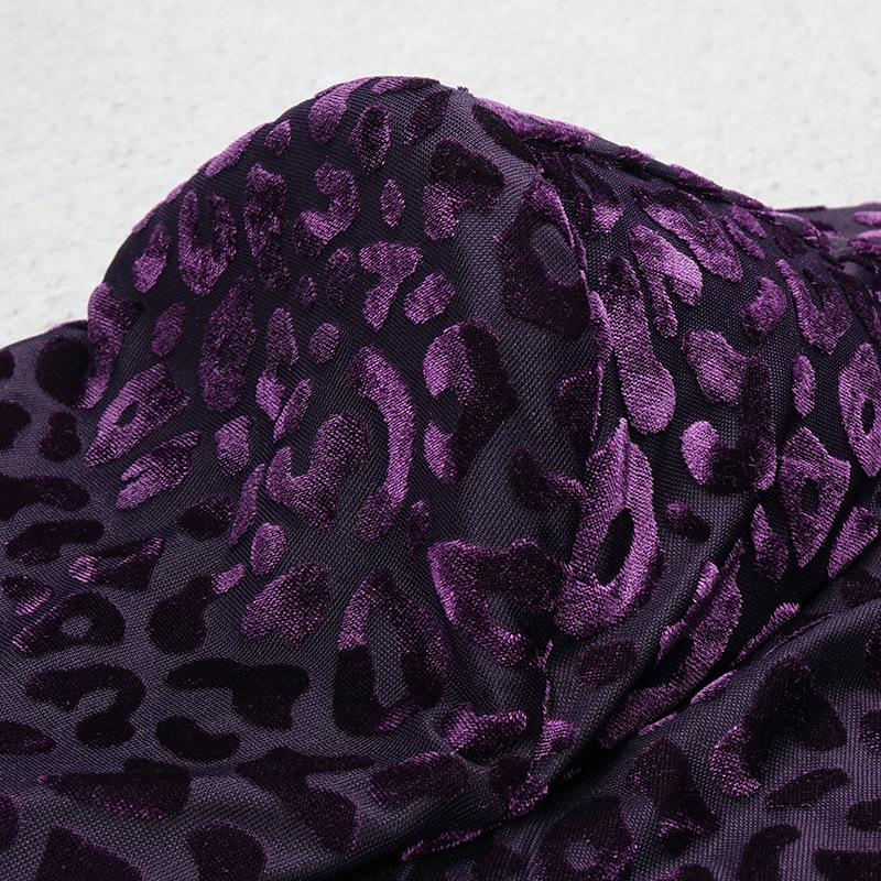 Vintage Leopard Purple Elastic Sexy Party Dresses-Dresses-Free Shipping at meselling99