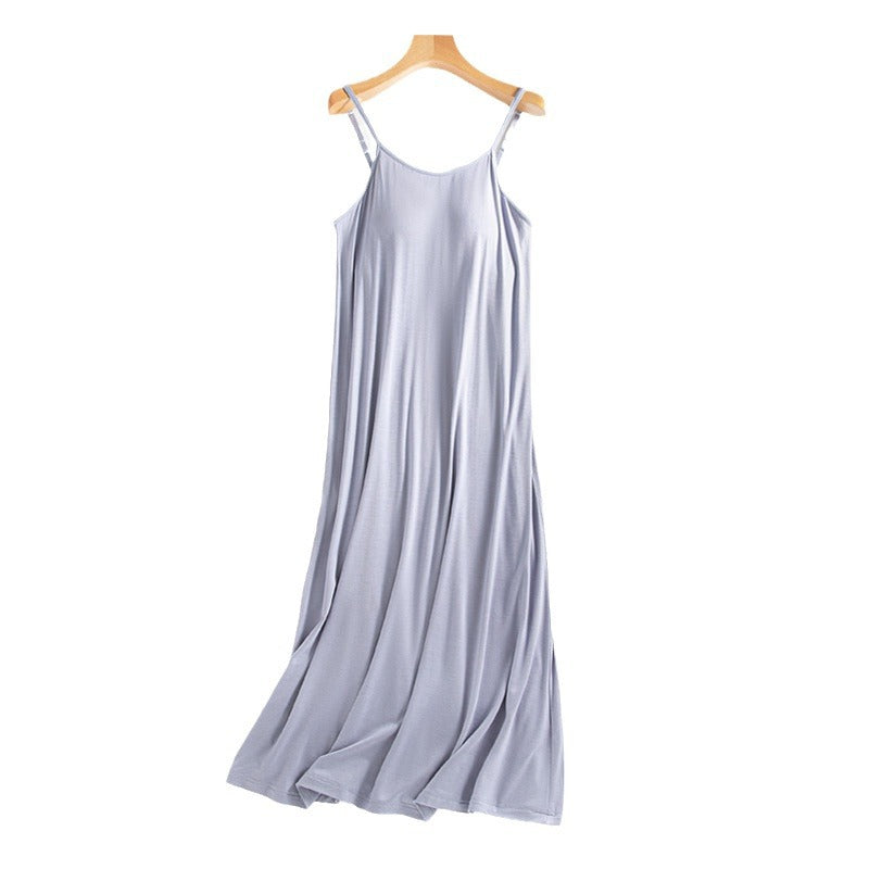 Casual Summer Built in Bra Tank Top Sleep Dresses
